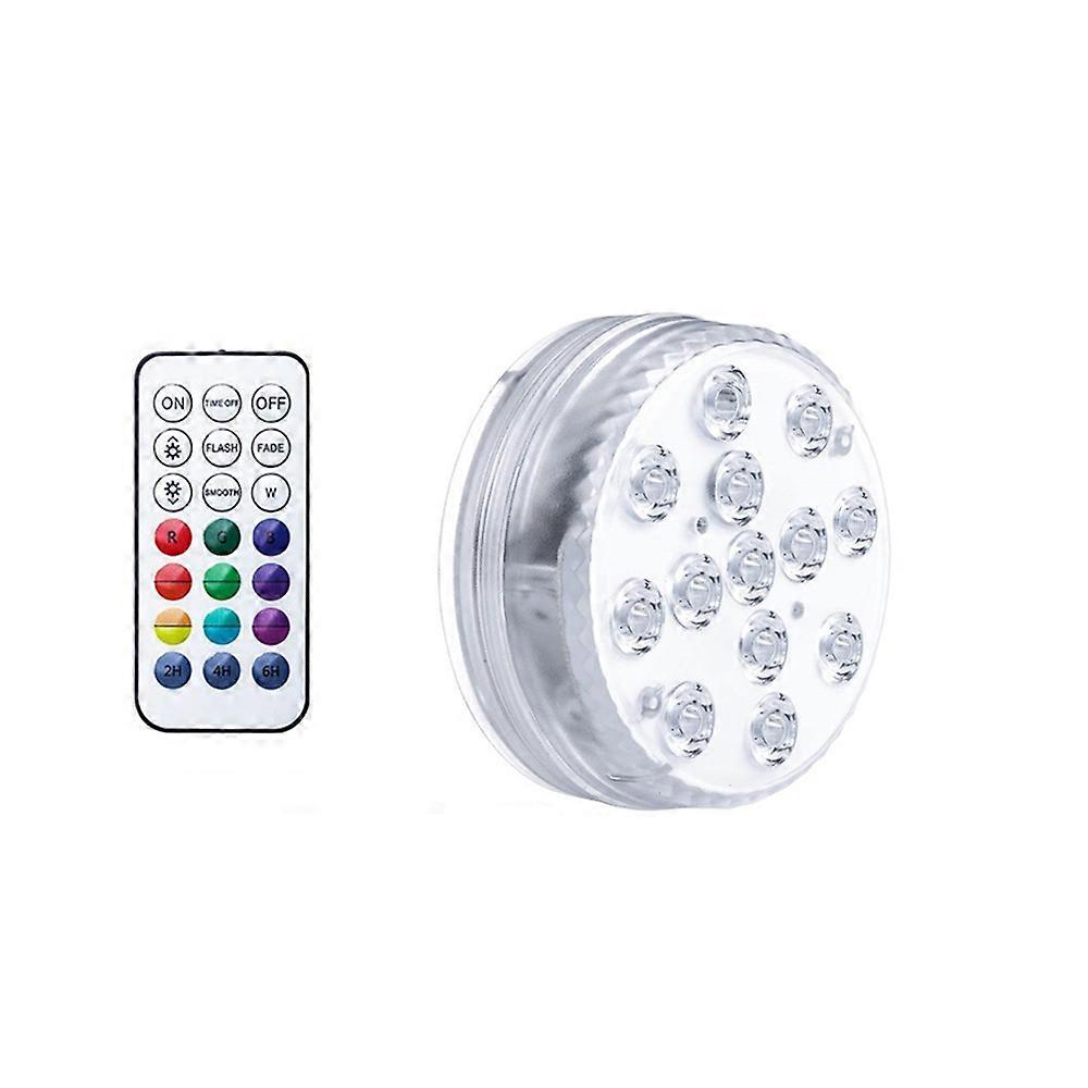 13 LED RGB Submersible Light with Magnet and Suction Cup Swimming Pool Light Underwater Led Light Night for Pond-C
