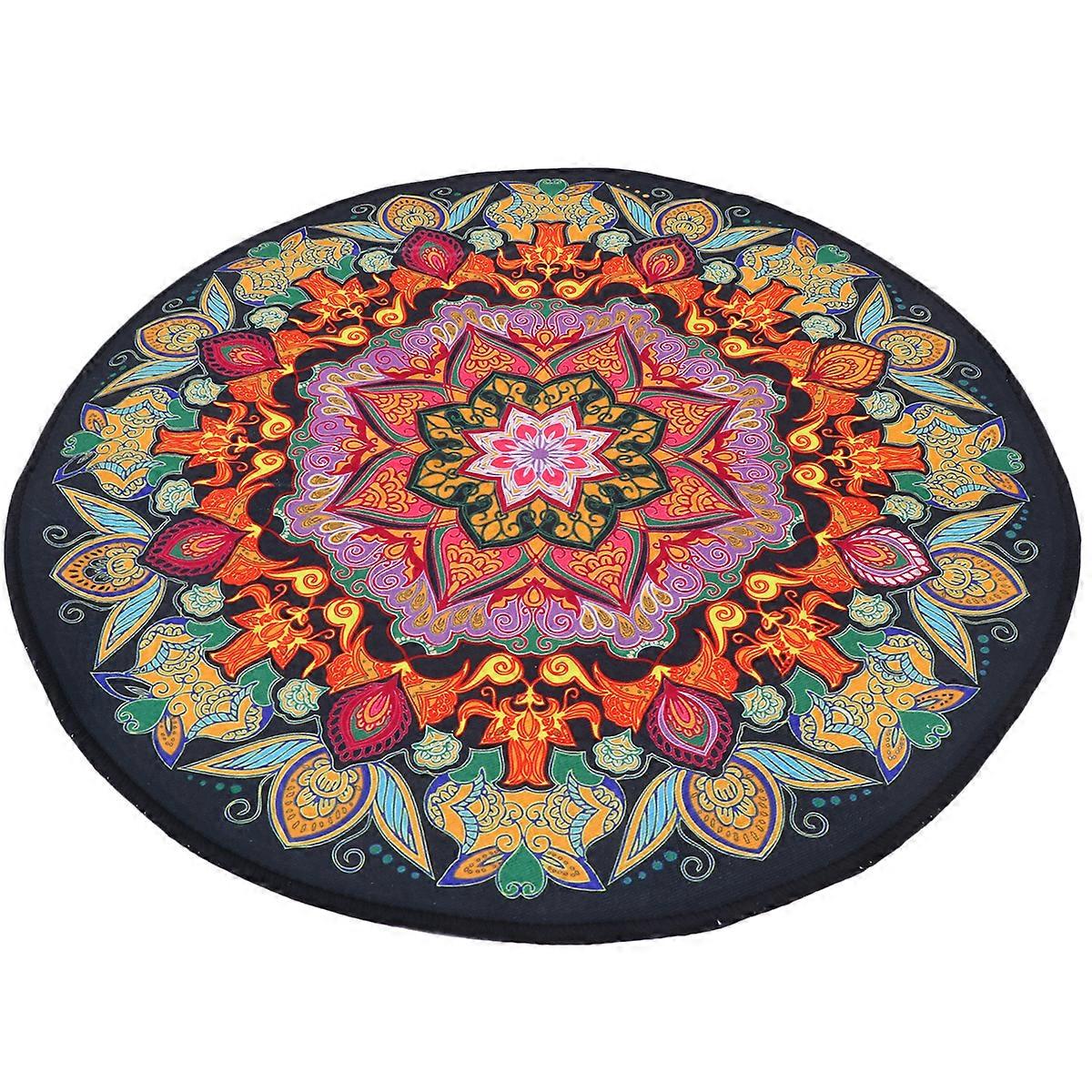 Round Carpet Washable Printed Carpet Simple Beautiful Carpet for Home (Mandala Printed Style A-60)