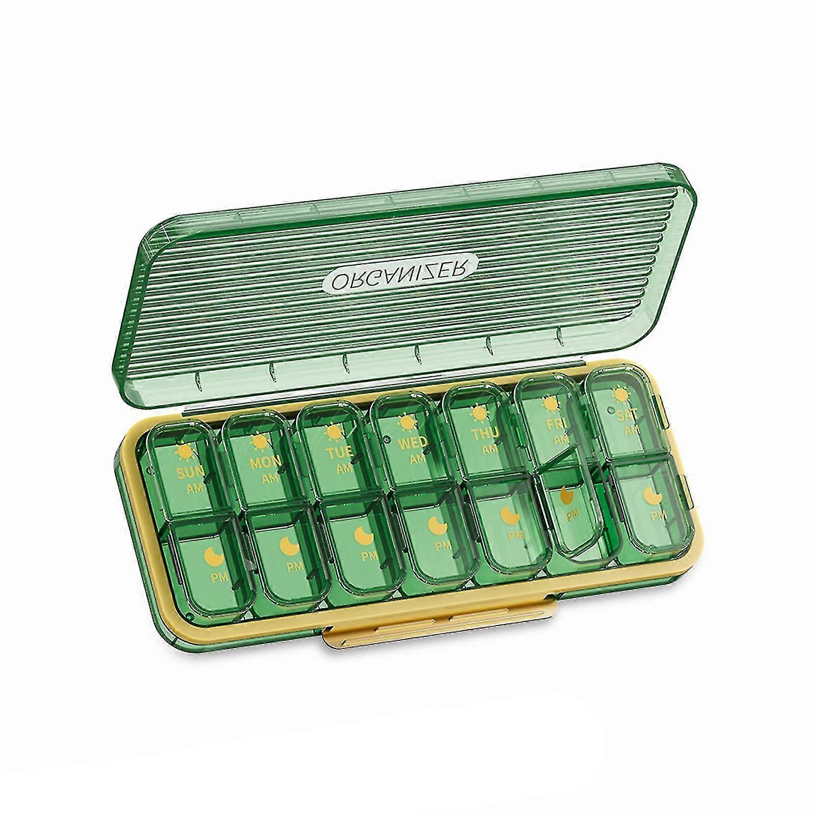 Weekly Pill Organizer 2 Times A Day Pill Box,daily Medicine Organizer For Vitamin Supplements Pill Container