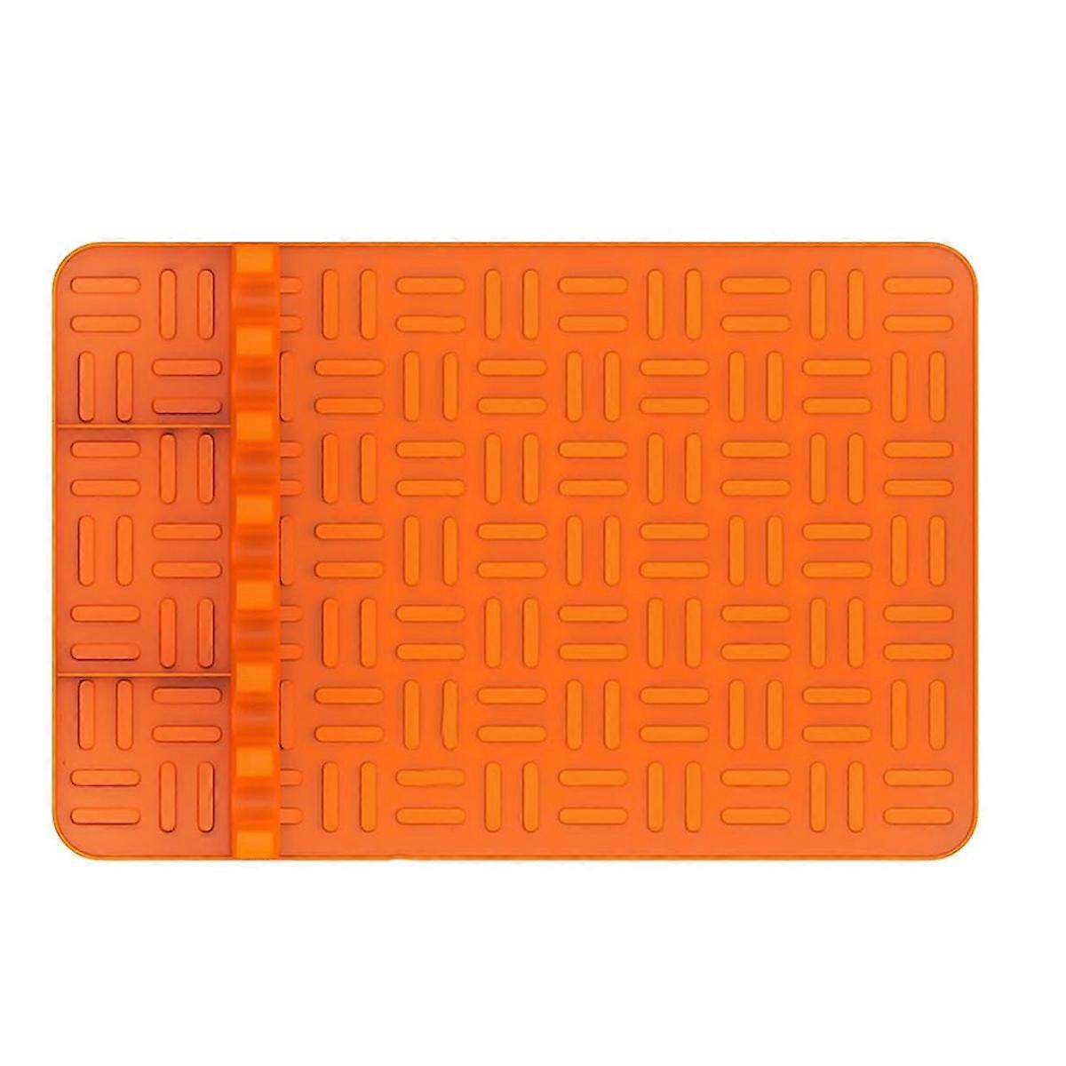 Silicone Griddle Tools Mat ,Spatula Mat with Drip Pad,Side Shelf Mat Grill Utensils Holder Griddle
