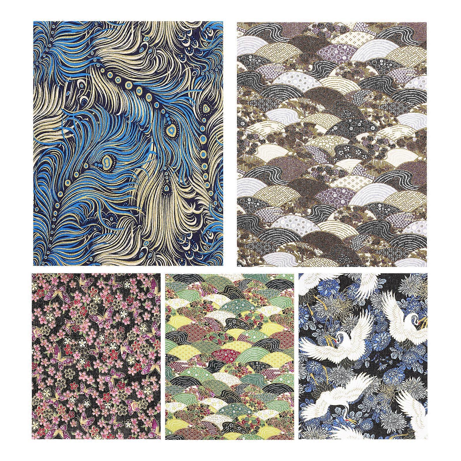 5pcs Quilting Fabric DIY Craft Fabric Cotton Fabric Square DIY Cotton Fabric  Printing Patchwork