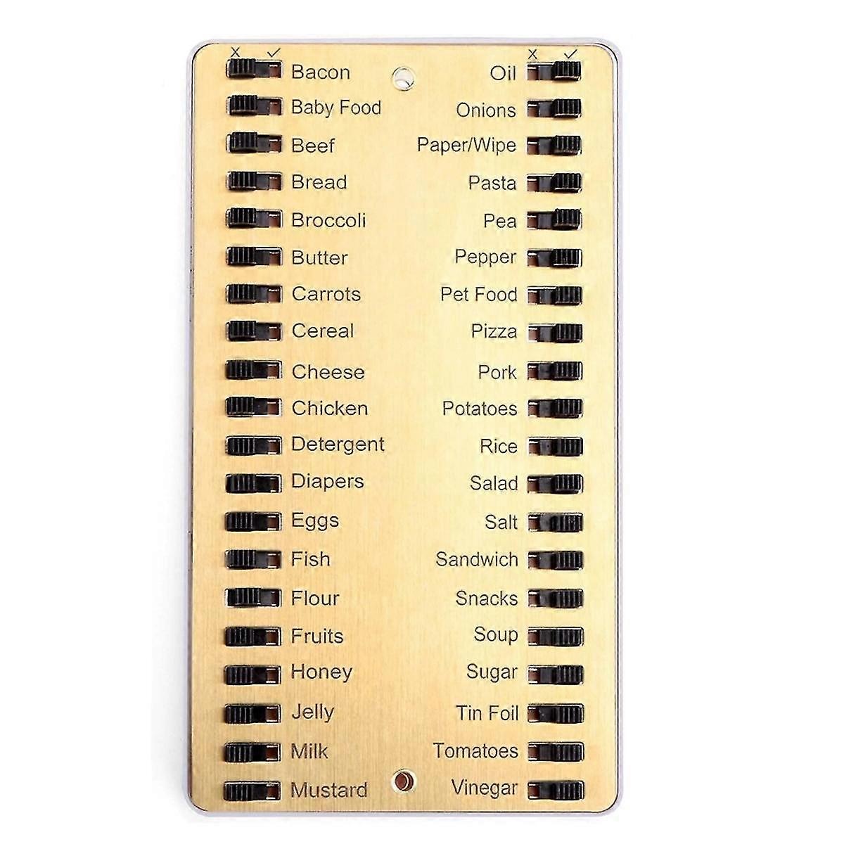 Metal Grocery List,Reusable Shopping List,Metal Sliding Shopping List Memory Reminder Board,Conveni
