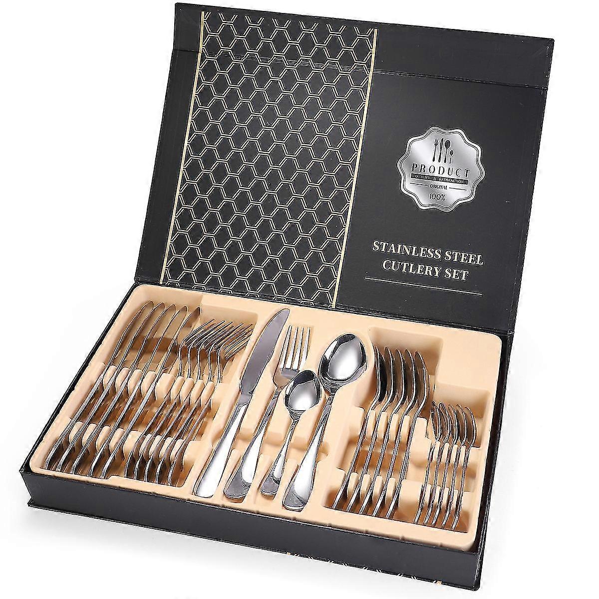 Packung mit 24 Edelstahl-Besteck-Set