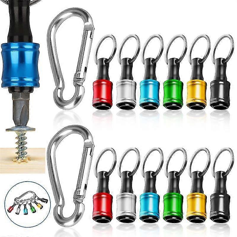 12pcs 1/4 Inch Hex Screwdriver Bit Holders, Keychain Extension Bar, Portable Fast Change Bit Holder
