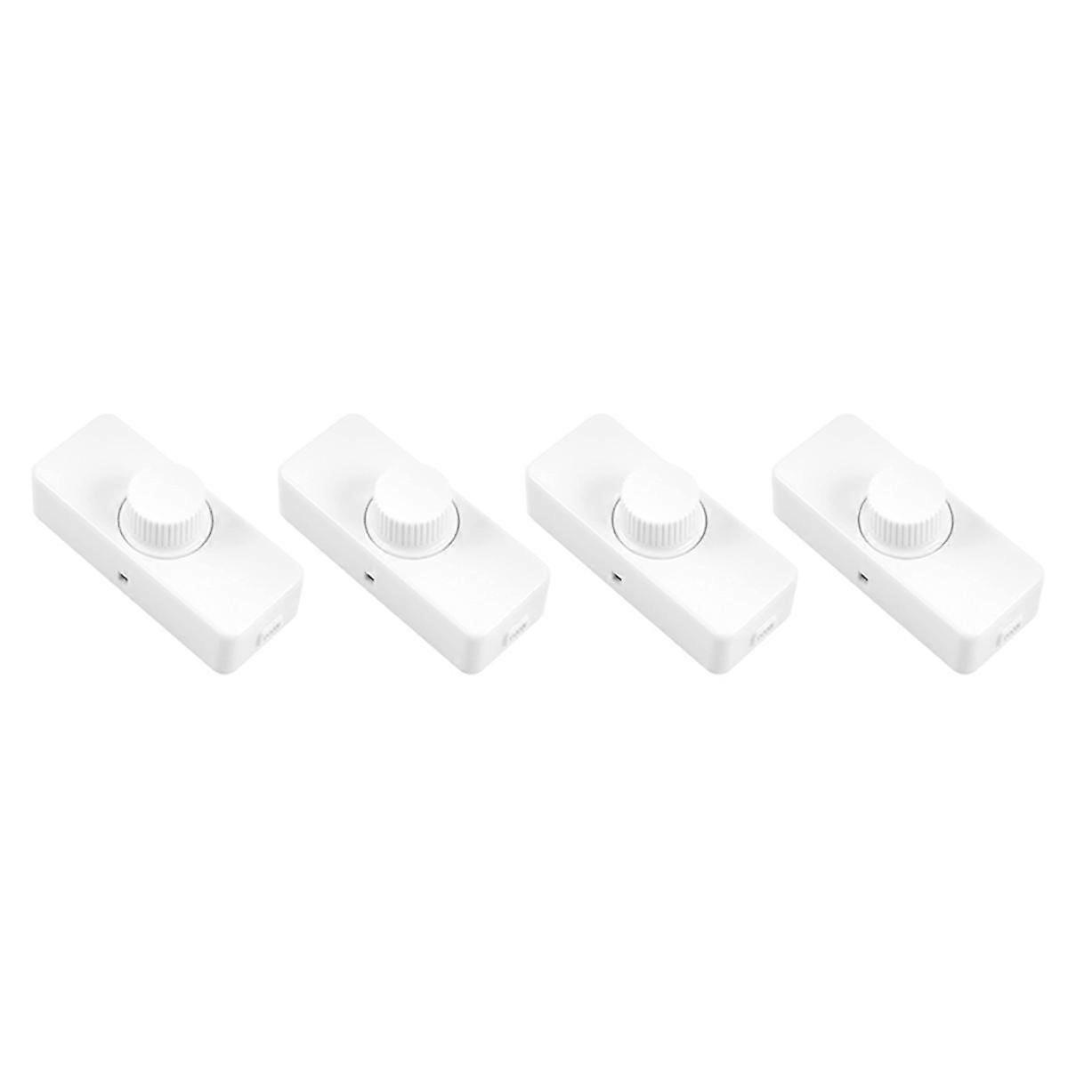 4X Inline LED Dimmer Switch, Built-In Rotary ON/OFF and Knob Control Dimmer for Dimmable 3-100W LED