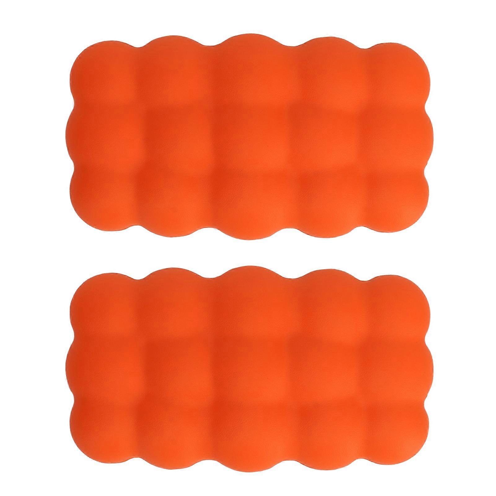 2PCSカーニークッションメモリーコットンスーパーソフトユニバーサルフィットペースト取り付けレッグエルボークッションパッドオレンジ