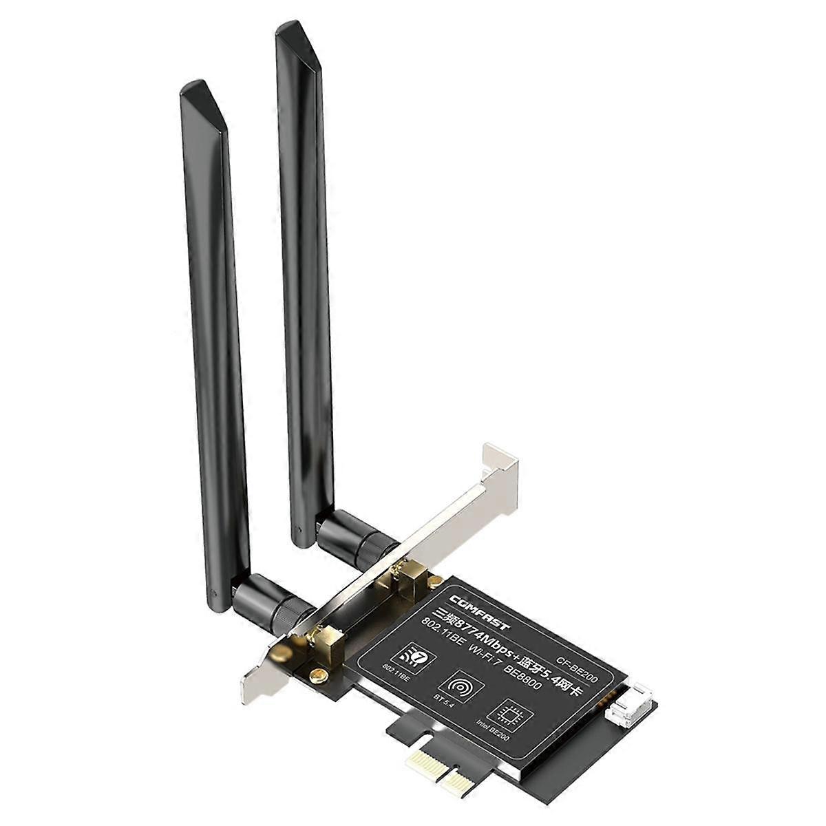 -BE200 WiFi7 PCI-E Wireless Adapter Tri-Band 8774Mbps Bluetooth 5.4 Slot Network Card for PC Win11 Win 10 Linux
