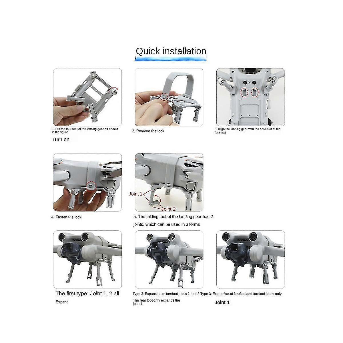 Protector Foldable Landing Gear For Mini 3 Pro / Mini 3 Flight Height Legs Extender Quick Installat