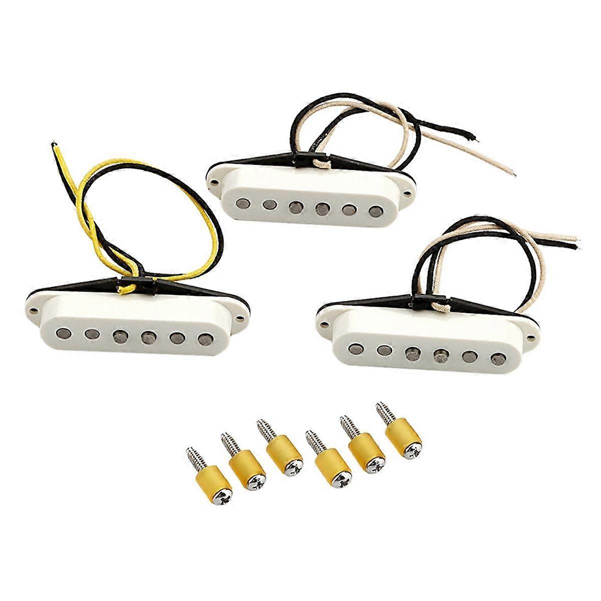 مجموعة إكسسوارات الجيتار 3 في 1 - بيك أب بفتحة صوت بيضاء 69 مع موالف وكابو