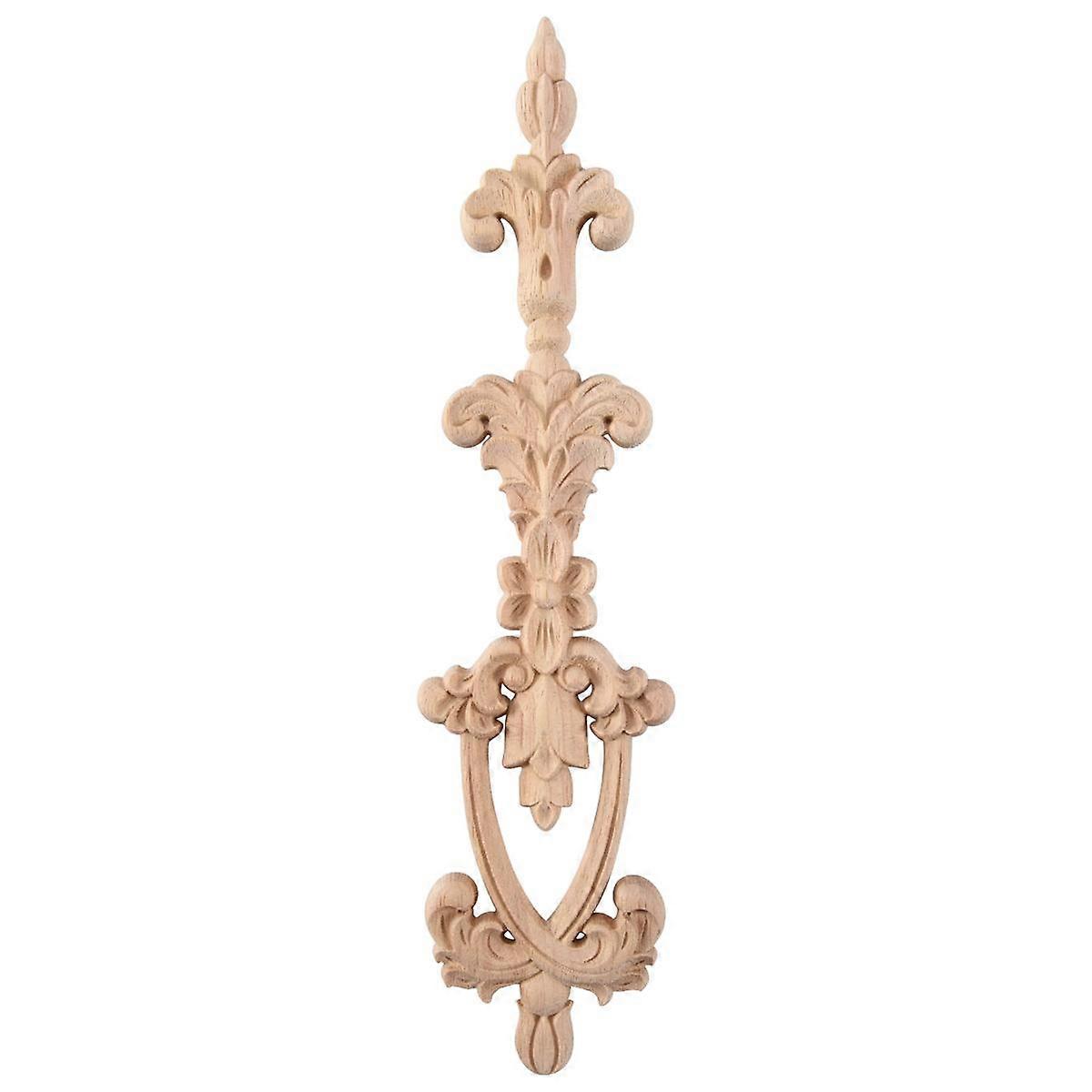 1x Applique d'angle en bois sculpté non peinte pour cadre 25 x 6 cm