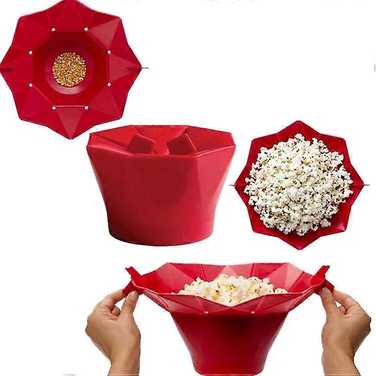 Microwave Silicone Popcorn Foldable Red Silicone High Quality Kitchen Easy Tools DIY Popcorn Bucket Bowl Maker Popcorn Microwave
