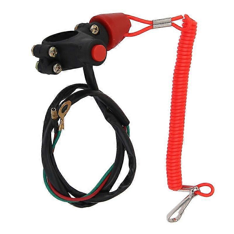 Emergency Stop Switch Lanyard Emergency Kill Stop Engine Switch Push Button for ATV Motorcycle Boat Interruptor-Yvan