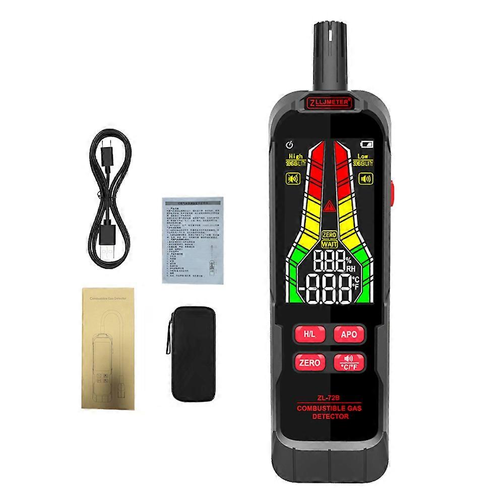 Handheld Combustible Gases Leak Detector Natural Gases Leakage Tester Portable Combustible Gases Concentration Analyzer Meter with Sound Light Alarm F