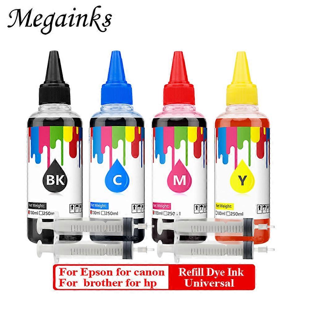 100ml*4 Universal Refill dye ink For epson for canon for hp for brother all desktop printer cartridge & ciss