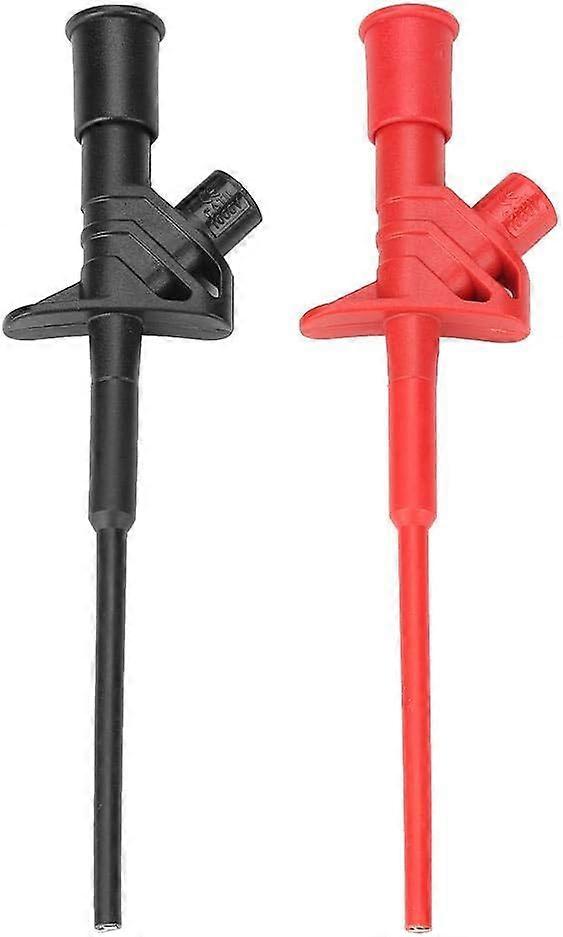 Wire piercing probe, multimeter test probe, professional test hook test clamp high voltage flexible test probe, black+red,2024 Ping