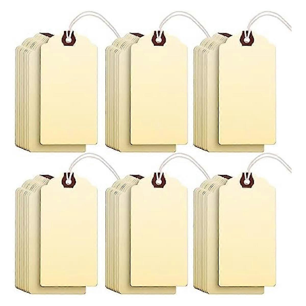 240Pcs 4 3/4 X 2 3/8In Manila Labels Shipping Labels Cardboard Labels with String Hanging Labels with Reinforced Holes,C