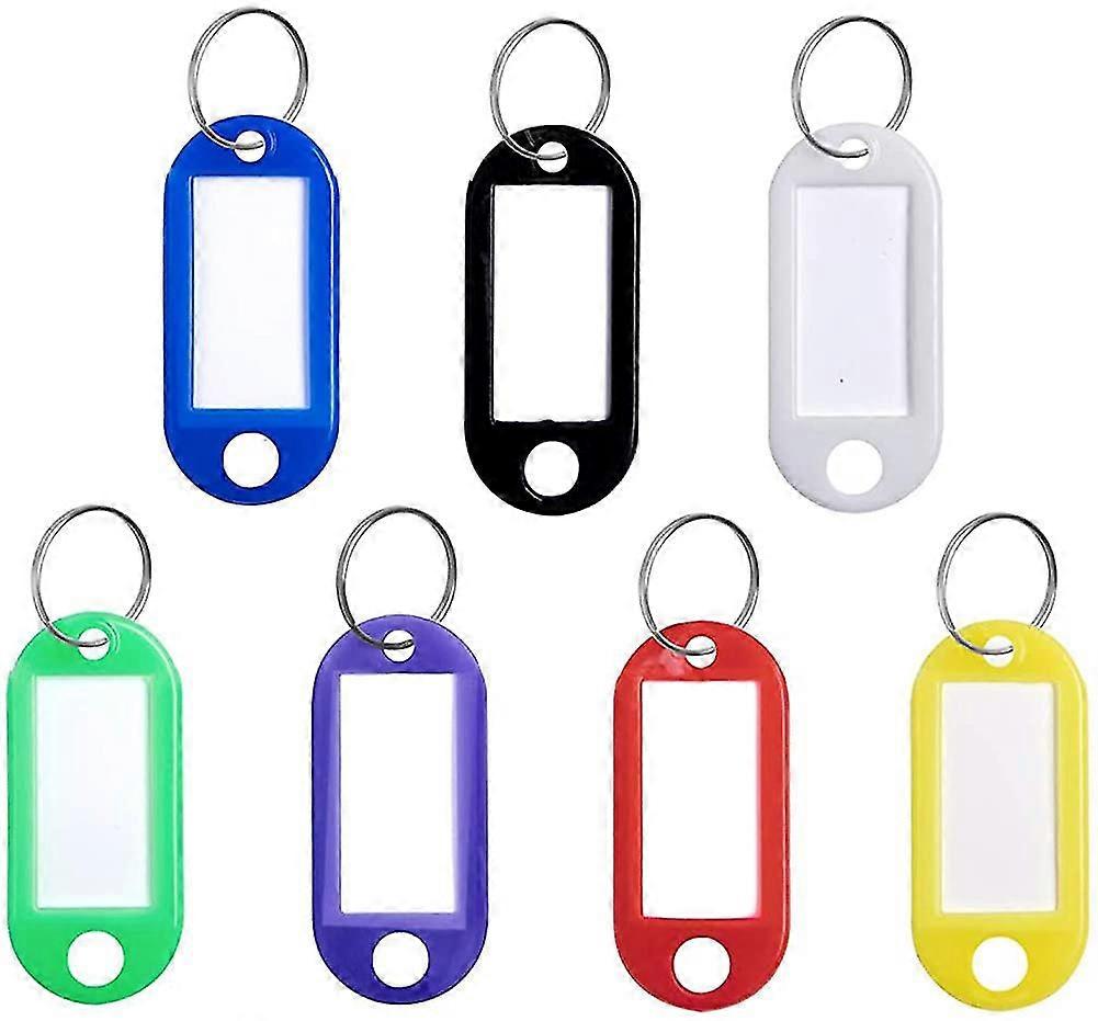 70 Pcs Key Tags With Ring 7 Colours Plastic Key Tags Key Labels Coloured Key