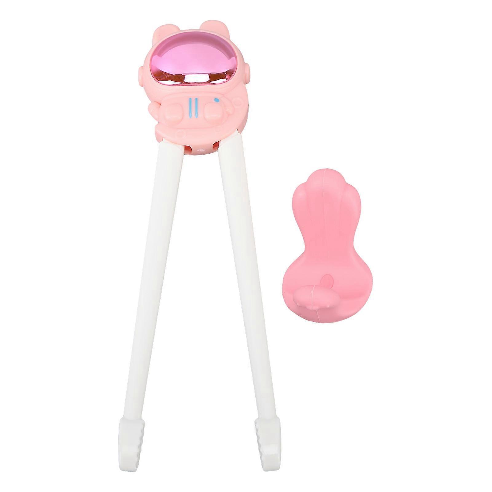 Baby Training Chopsticks Helper Cartoon Pattern Three Dimensional Learning Chopsticks Pink