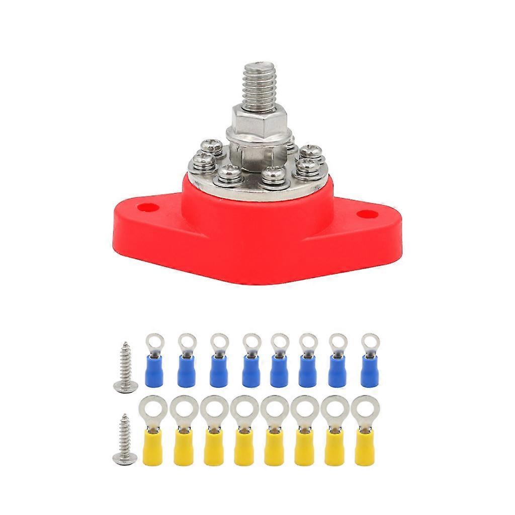 8 Gang Terminal Block Positive and Negative Bus Bar for Boats M6/M10 Studs