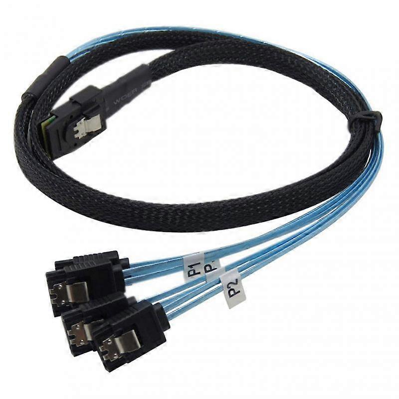 RYRA 1/0.5M 12Gbps Mini-SAS SFF-8087 To 4 SATA Cable SAS 36P To 4 SATA3.0 Hard Drive