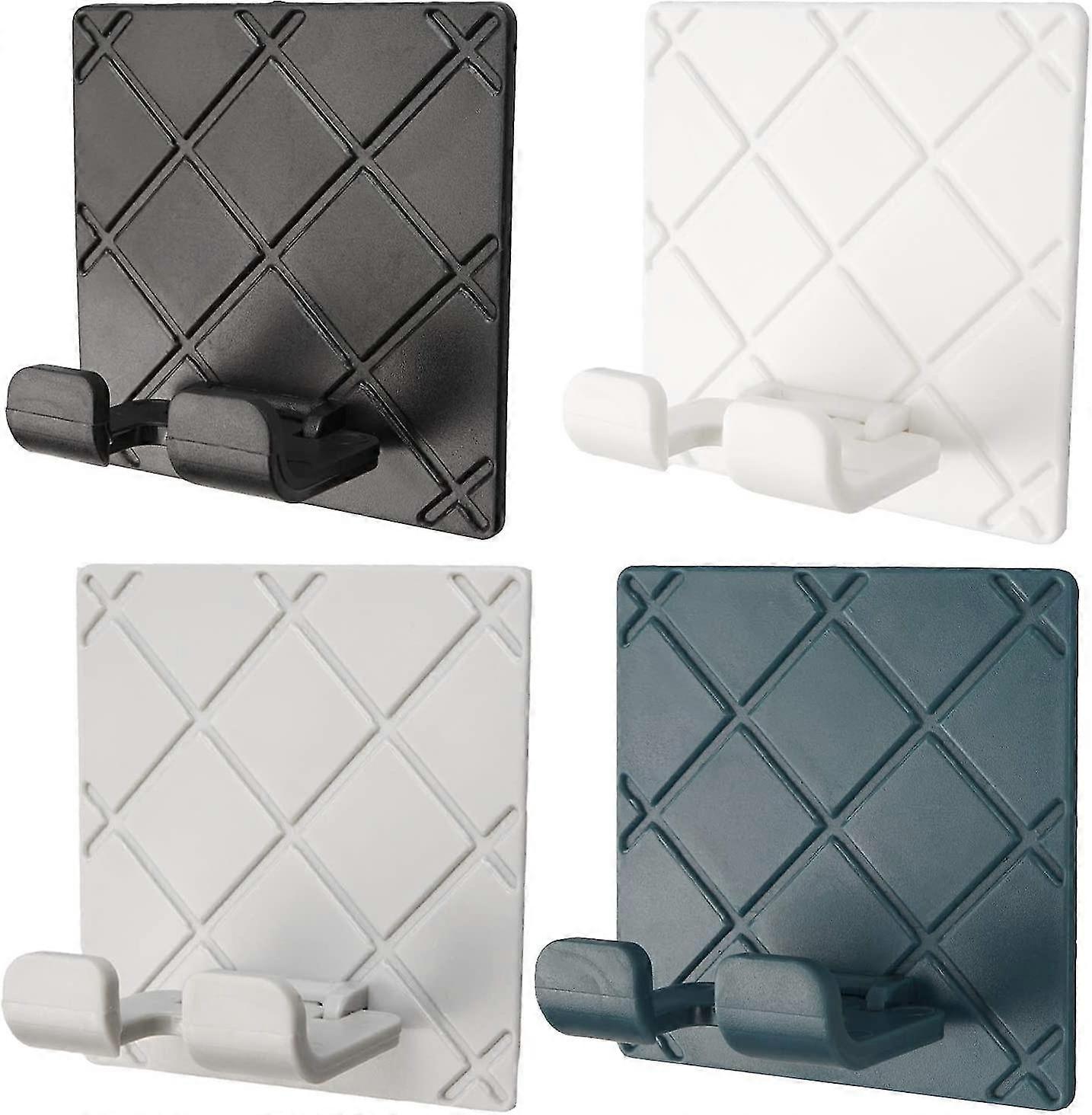 Hooks Self-adhesive Towel Hooks 4 Pieces Wall Hooks Without Drilling For Bathroom Toilet Gift