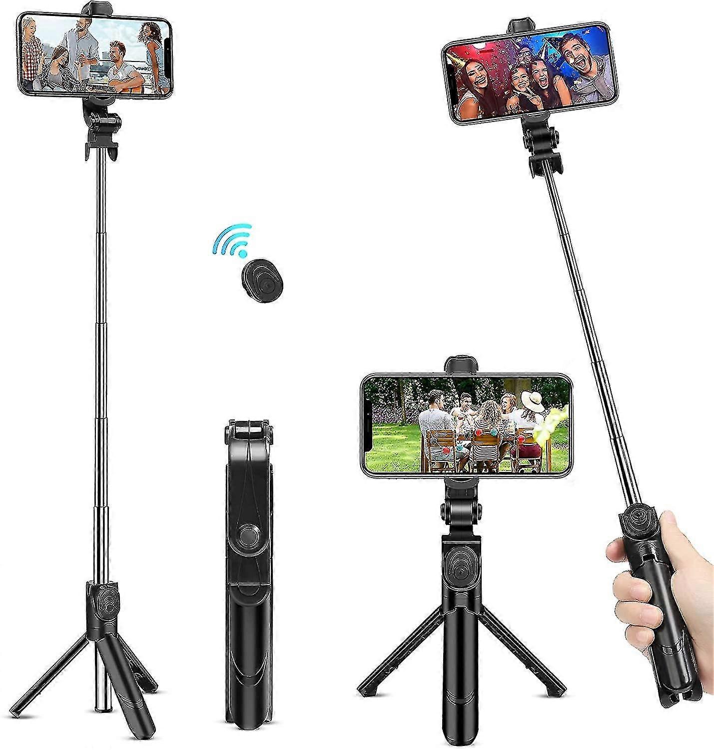 Selfie Stick Bluetooth, Selfie Stick Stativ - Ausziehbarer Stativ Stick mit Fernbedienung - Facetime Telefonständer, Wireless Selfie Stick Stativ, Selfie Stick F