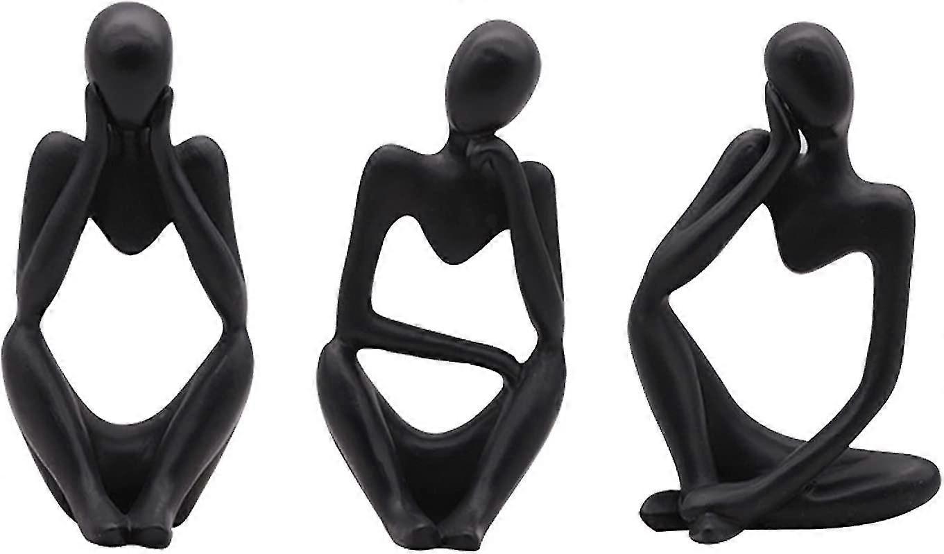 The Thinker Statue, 3 Pieces Abstract Sculpture Resin Mini Thinker Sculpture Ornaments Set Handmade Abstract Thinker Sculpture Modern Fine Art Figure