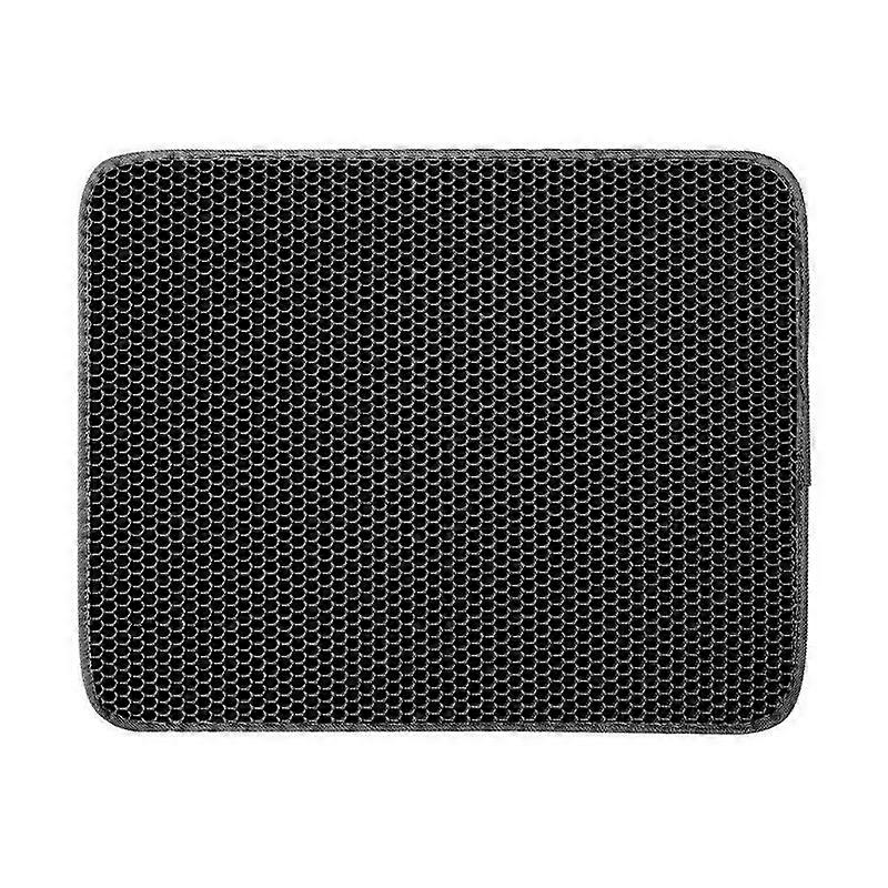 Double-layer EVA non-slip cat litter mat, cat litter box filter mat, wear-resistant and scratch-resistant cat litter mat, black
