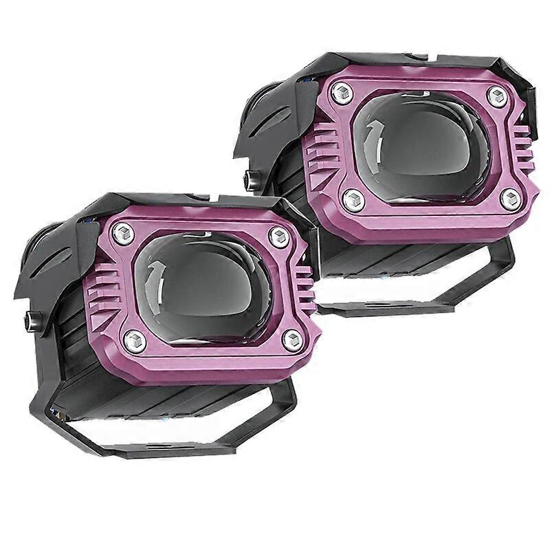 2pcs LED motorcycle spotlight fog light 20W two-color strobe headlight modified LED spotlight headlight