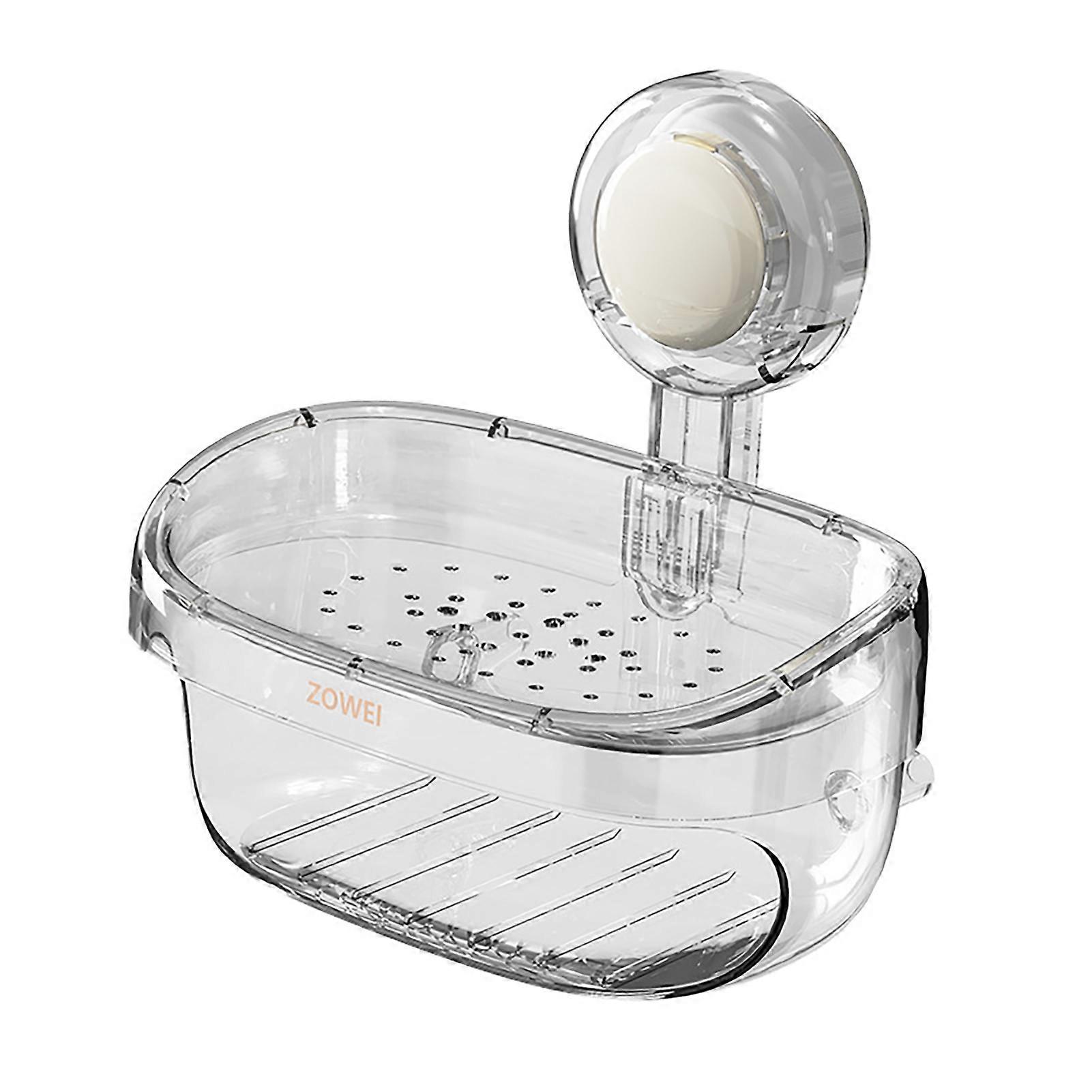 Bathroom Soap Box Double Layers Wall-mounted Punch-free Great Load Bearing Anti-slip Sponge Tray 360 Degree Ventilation Soap Holder Hotel Kitchen Soap
