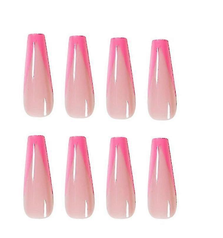 Extra Long Fake Nails Glue On Nails-nude Red