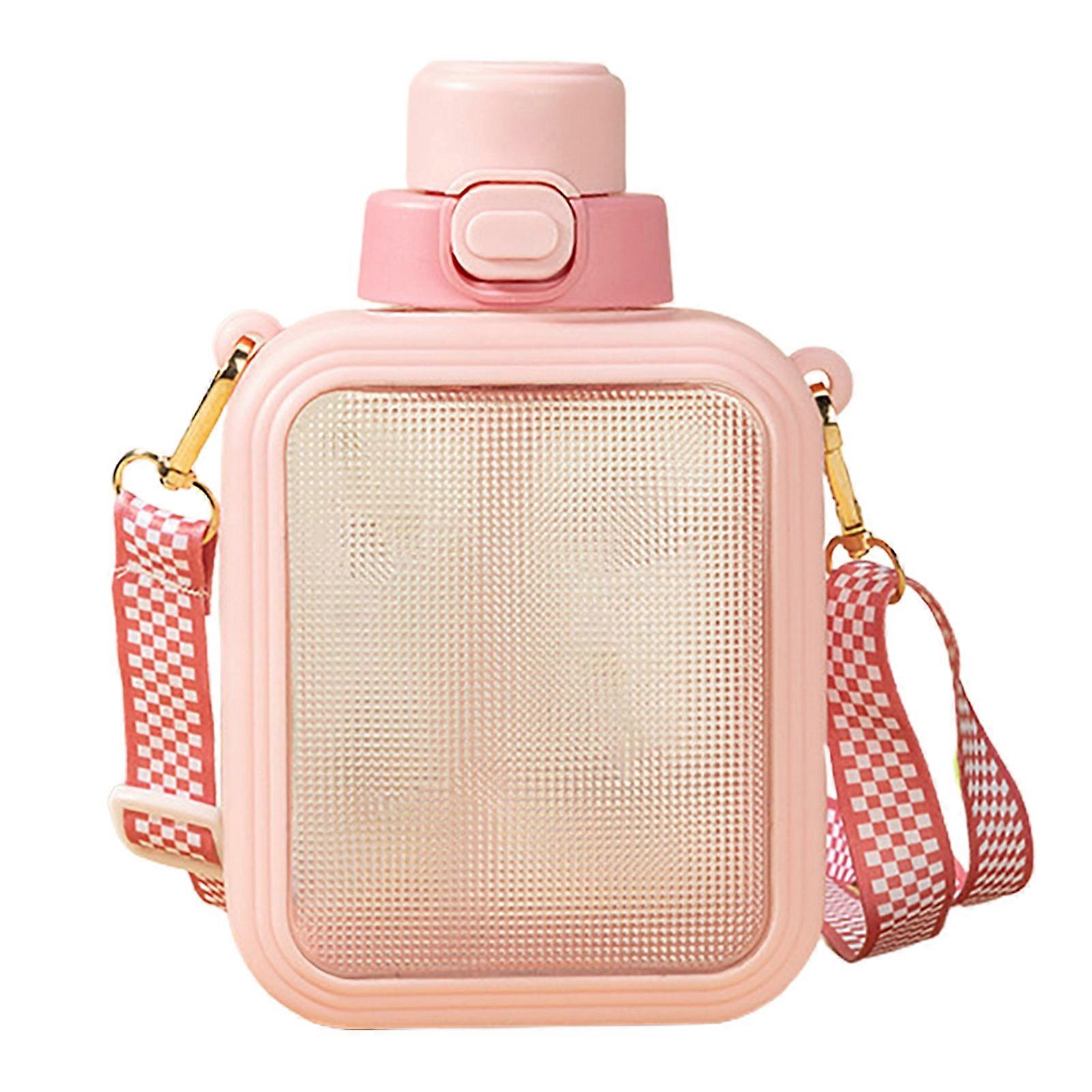 750ML Water Bottle Large Capacity Leak-proof Portable Square Straw Kettle with Rope Home Supply KAESI