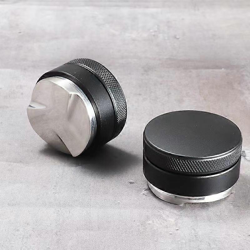2pcs 58mm Coffee Distributor, Stainless Steel Espresso Coffee Leveler Tool, Adjustable Depth, Simple and Portable, Stainless Steel Bottom