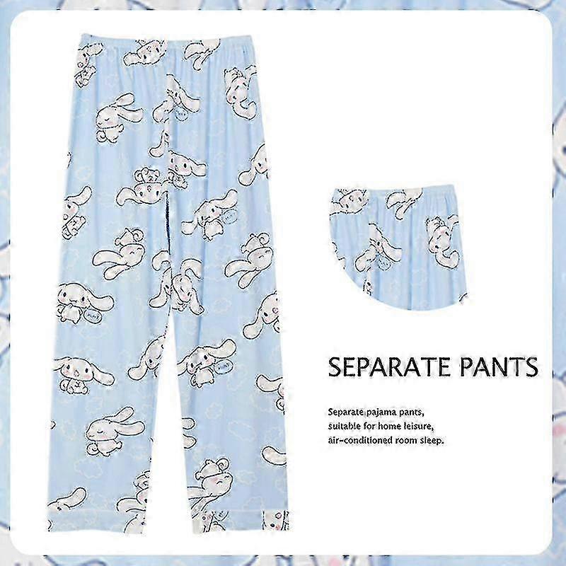 Anime Sanrio Pyjamas Byxor Tecknad Botten Nattkläder Lång För Par Bekväm Lösa Hem Byxor Tunn Pyjamas Byxor