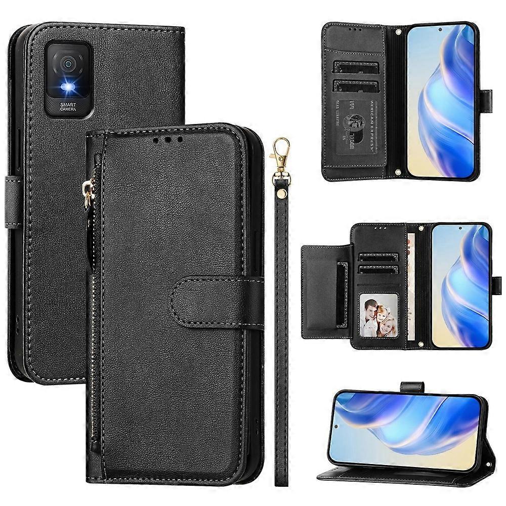 Zipper Wallet PU Case For TCL 403