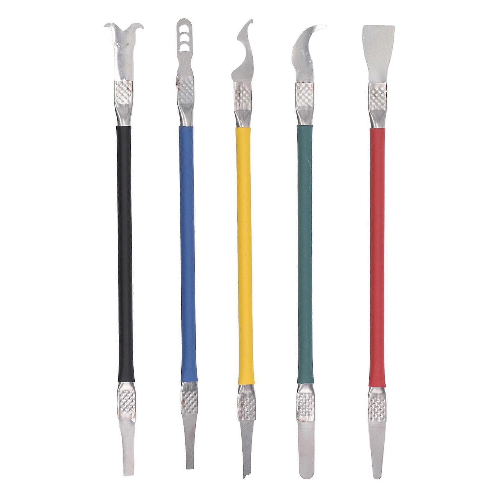 5PCS metallinen kaavinpalkki kaksoispään avattava piikkitangon poistotyökalu emolevyn lastunpoistoon
