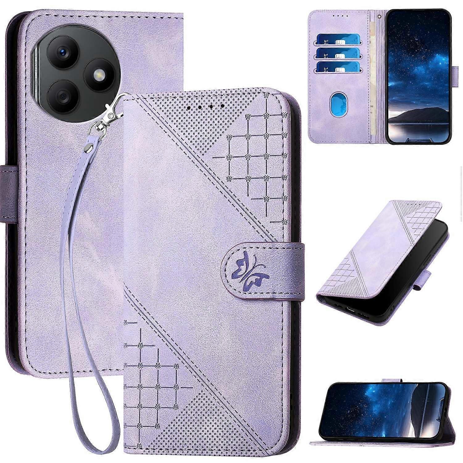 Grid Butterfly PU Case For Honor X50i+