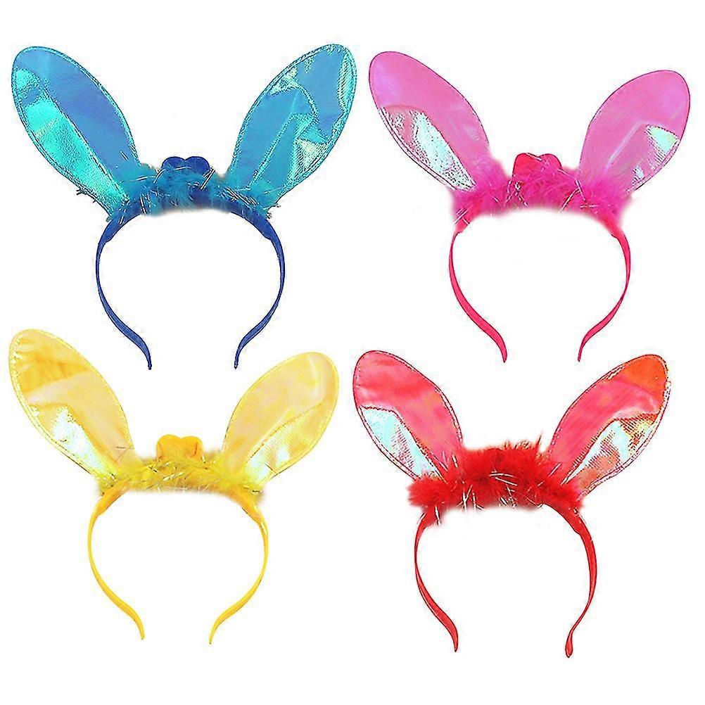 4pcs Christmas Headbands Xmas Headband Luminous Headband Rabbit Ears Headband