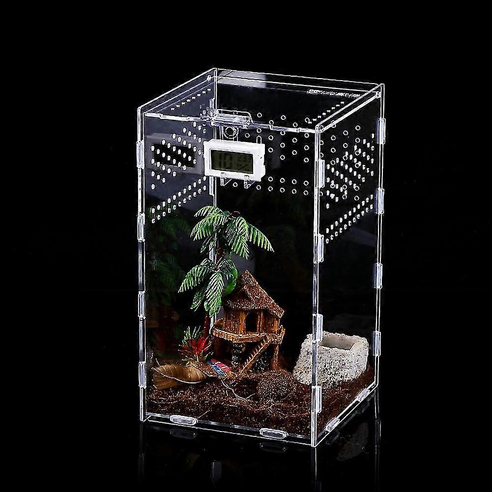 Boîte d’alimentation pour insectes - Étui de reproduction en acrylique transparent pour reptiles, araignées, lézards et plus encore