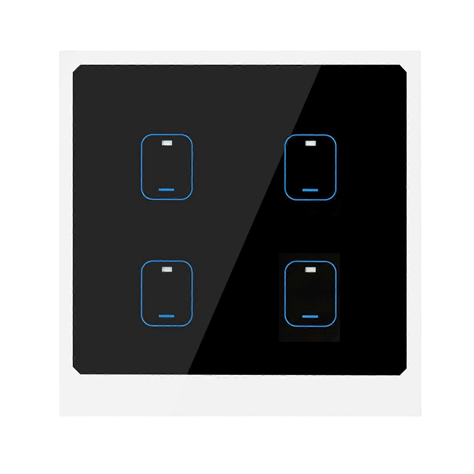 4 Gang Smart WiFi Touch Light Switch APP Remote Voice Control 90250V EU Plug