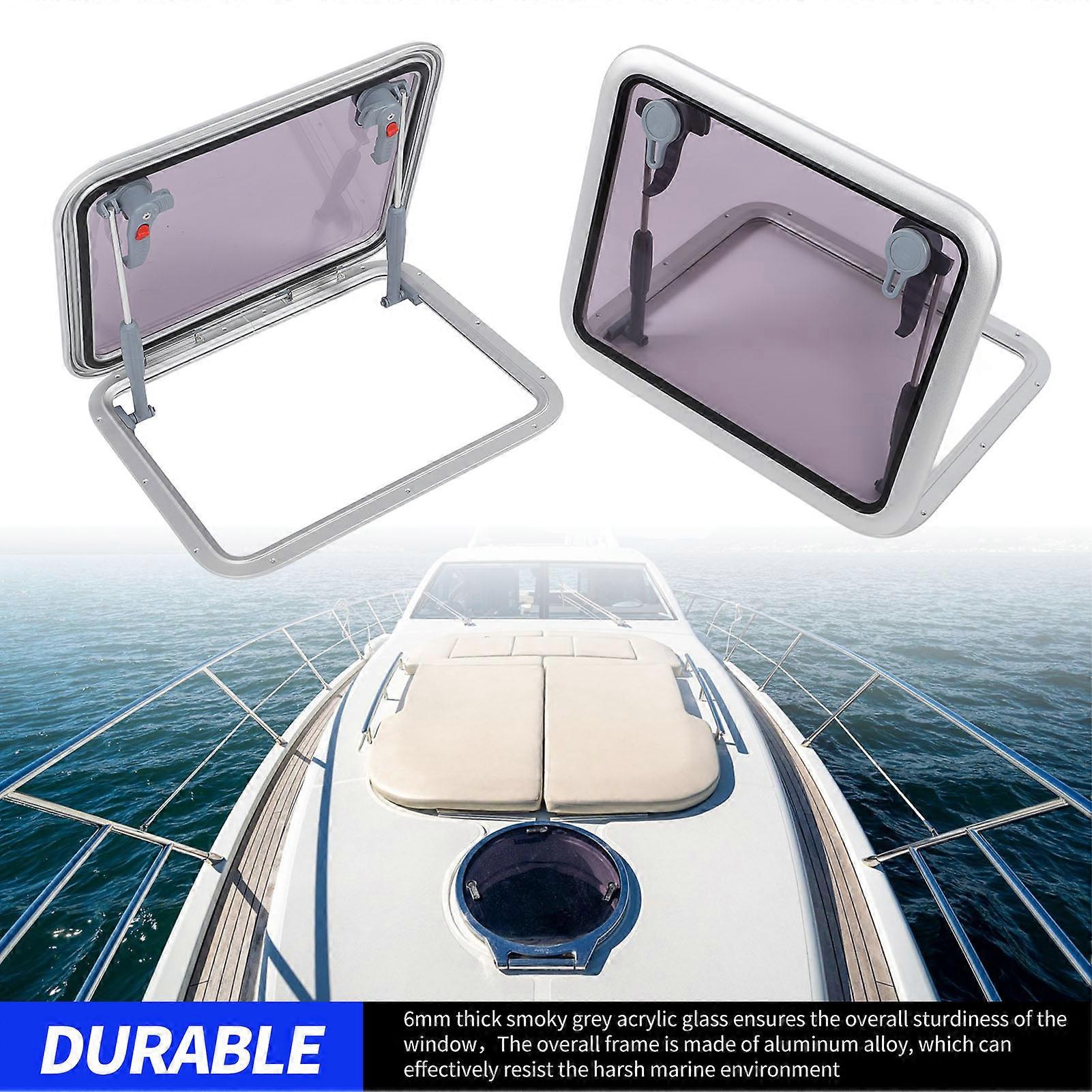 457 X 327mm Boat Skylights Window Square Push Out Deck Porthole Skylights Ventilation Hatch Window for Yacht RV Ship
