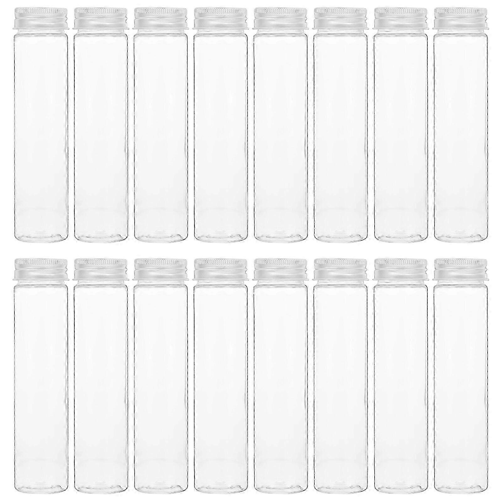 16pcs Test Tubes Sample Test Tubes Liquids Storage Vials Plastic Testing Tubes with Screw Caps(110ml)