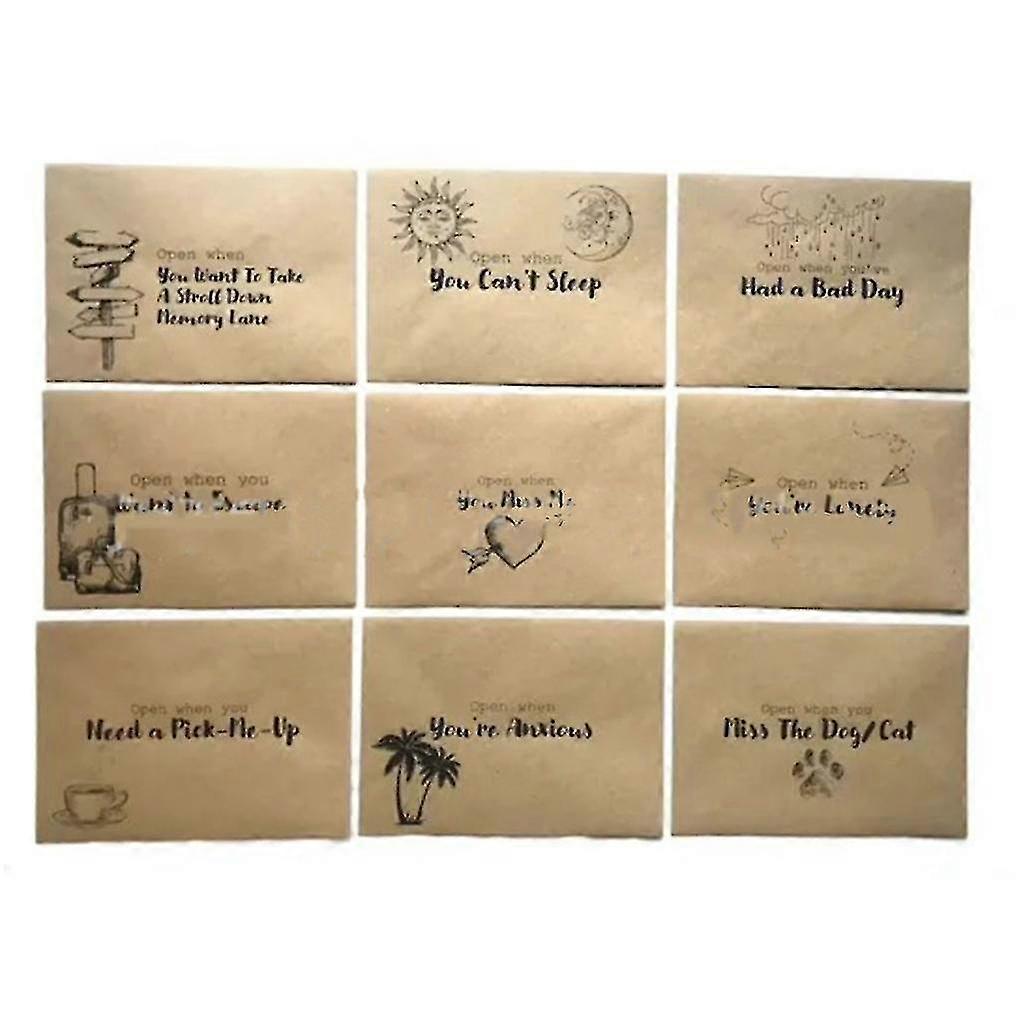 9/12pcs Open When Letters Going Away Envelopes College Care Gift Envelopes