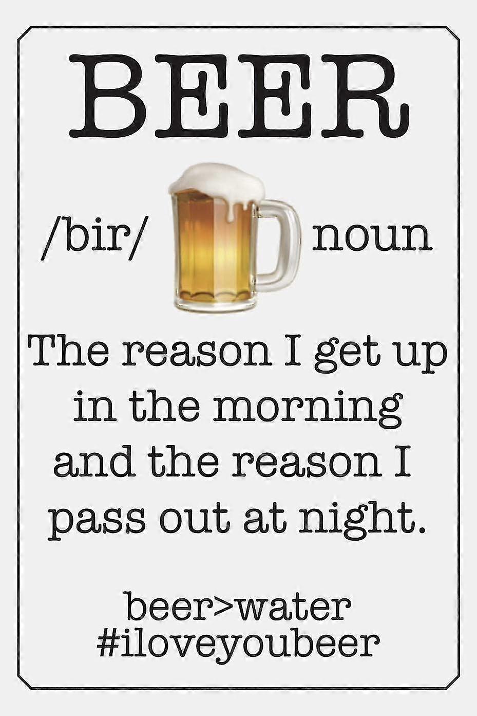 Entrada de dicionário de cerveja 8x12 polegadas OU 12x16 polegadas engraçado lata de cerveja sinal Home Bar Decor Homem Cave Decor Cerveja