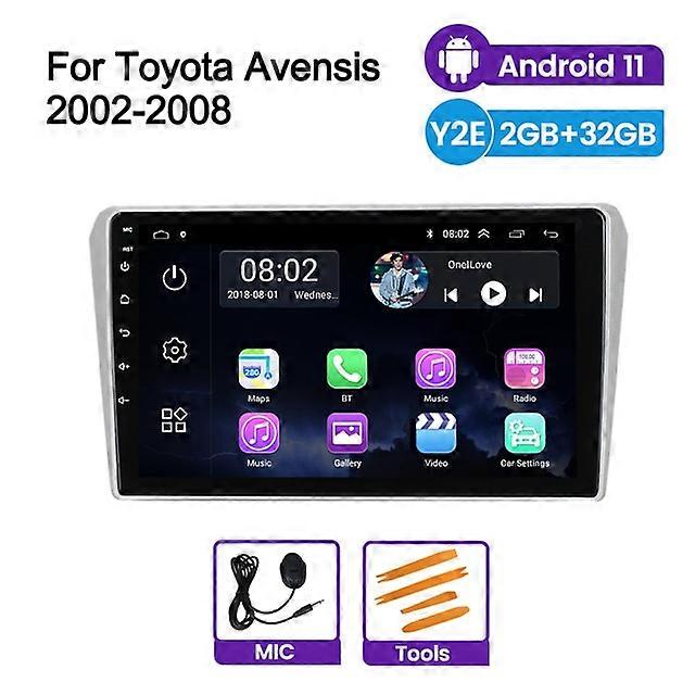 Android 11 For Toyota Avensis/T25 2002 - 2008 Car DVD GPS Navigation BT WIFI Google Play Tape Recorder 1080P Mirror Link