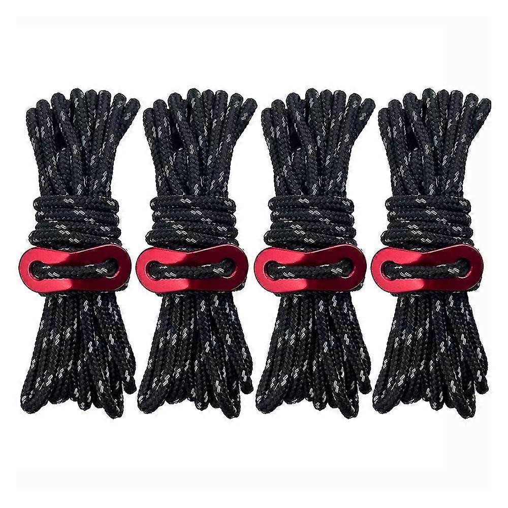 新しい8ボタンの頑丈なキャンプロープ-テンショナーアジャスター付きの3.5mm屋外反射ガイライン大きなテントビッグタープキャノピーTi用の強力なナイロンコード