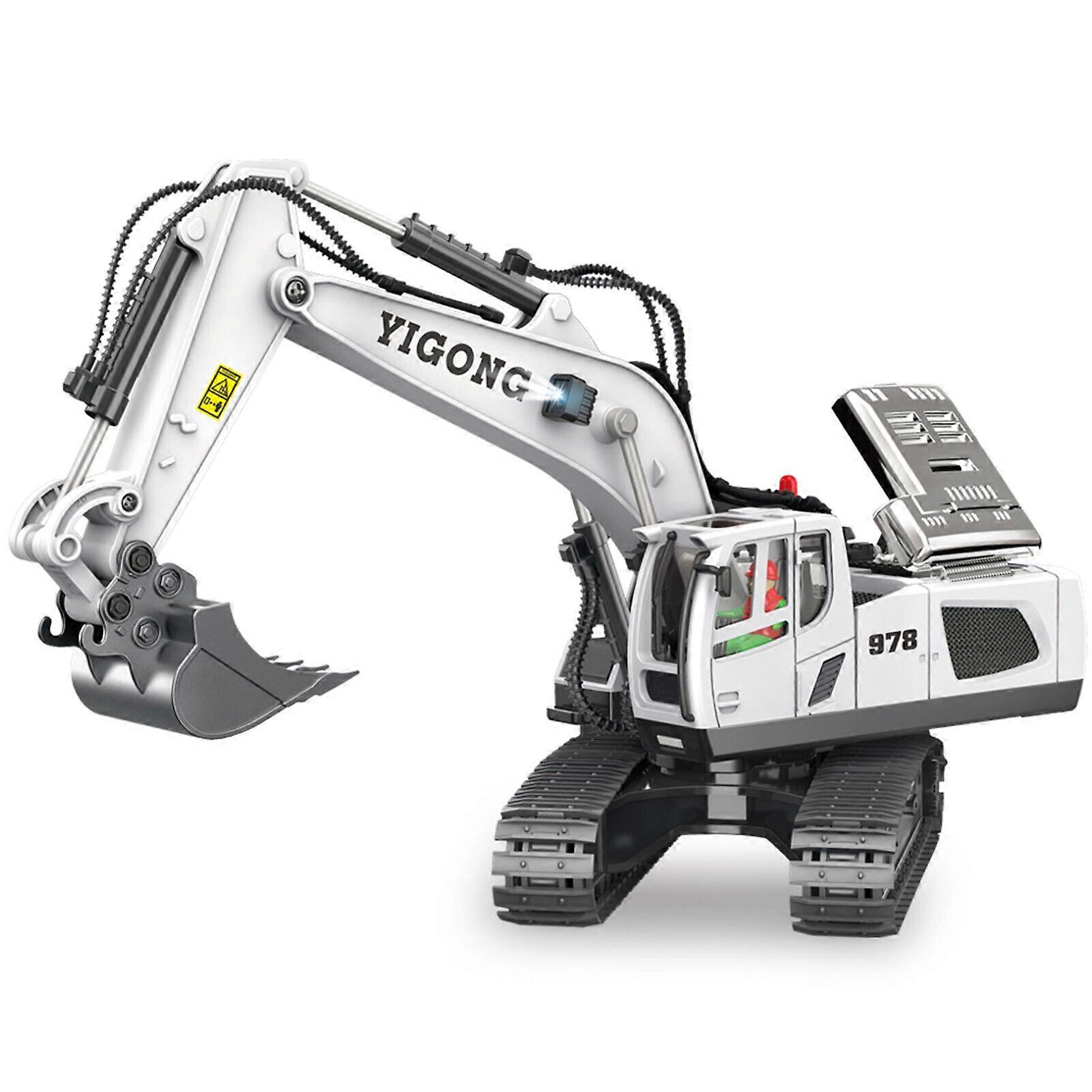 Remote Control Excavator Toys 1/20 11CH RC Digger Tractor with LED Sound