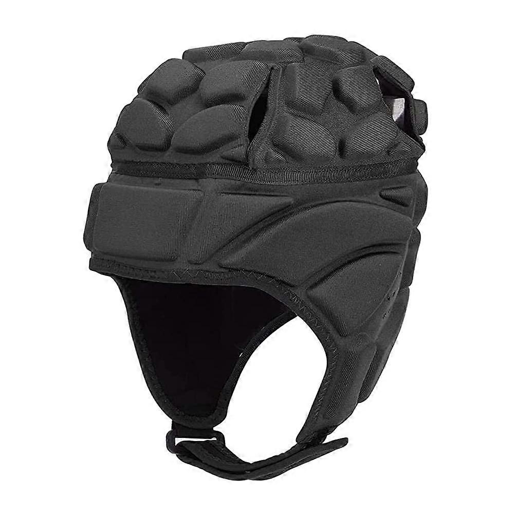 ラグビーヘルメットソフトシェルヘッドギア 7v7 サッカーゴールキーパーフォームパッド入りヘッド、プロテクターサポートゴールキーパー調整可能な自閉症ヘルメット、ラグビーフラッグフットボールヘルメット