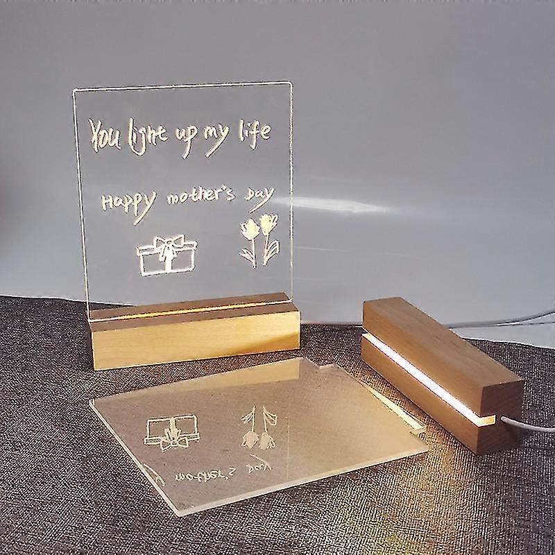 Led Acrylic Diy Message Night Light Desktop Luminous Memo Note Board