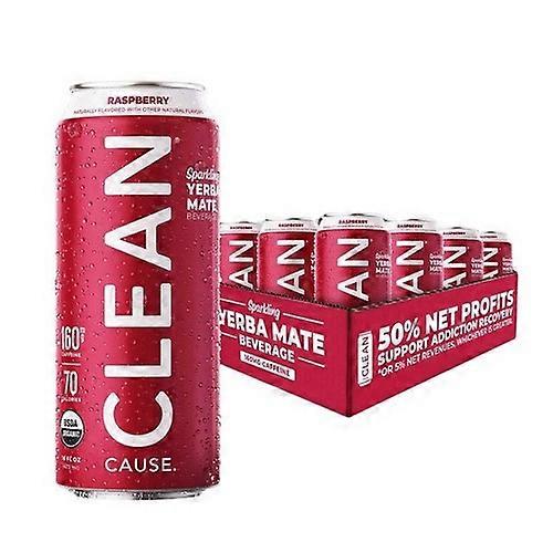 Clean Cause Yerba Mate Raspberry ,16 Oz(Case Of 12)